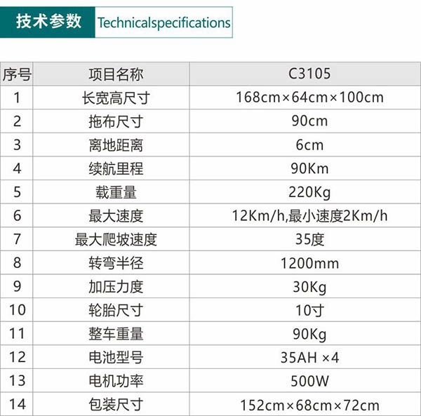 电动榆中尘推车C3105